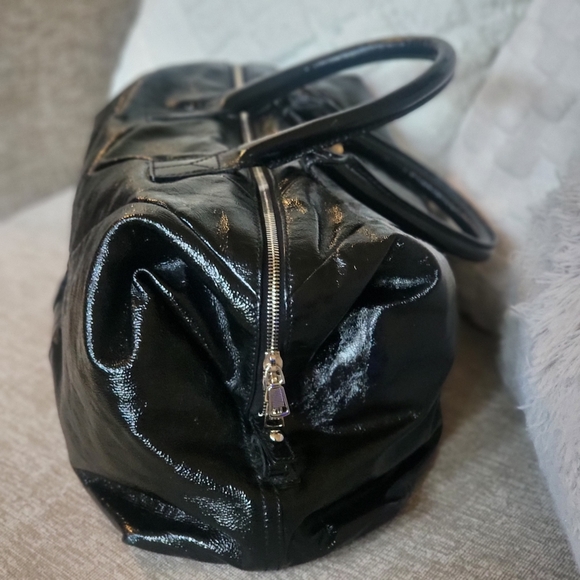 YSL Black Patent Leather Satchel Hand Bag Purse w/COA - Picture 4 of 11